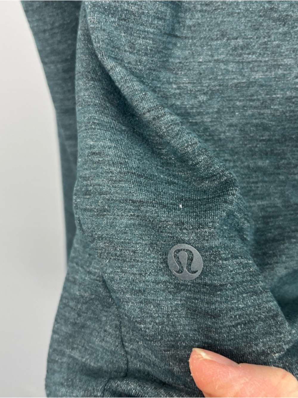 lululemon athletica Men's Surge Teal Heather Quarter-Zip Pullover Size Large - Picture 8 of 9
